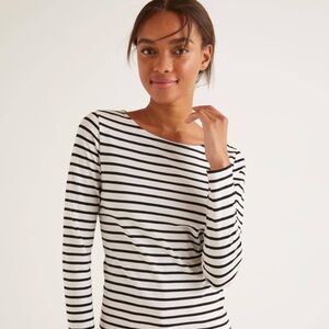 Boden Breton long sleeved pocket top with shirt-tail hem size 6